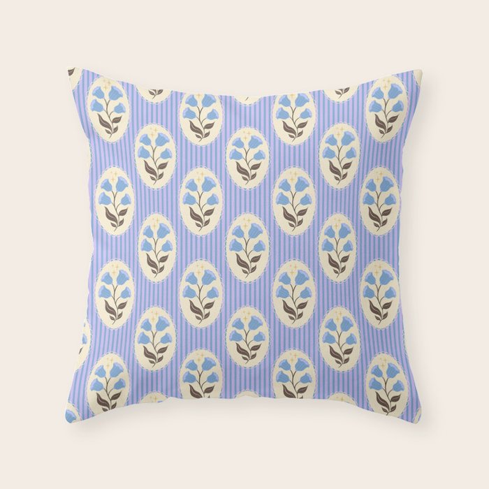 Vintage Flowers Throw Pillow Gallery Image 1