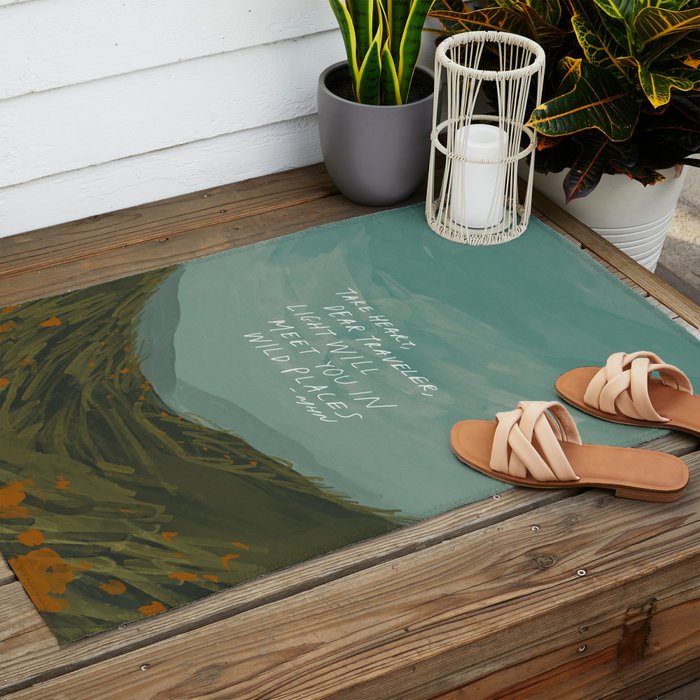 "Take Heart, Dear Traveller, Light Will Meet You In Wild Places." | Landscape Design Outdoor Rug Gallery Image 2