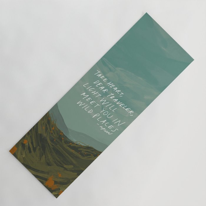 "Take Heart, Dear Traveller, Light Will Meet You In Wild Places." | Landscape Design Yoga Mat Gallery Image 1