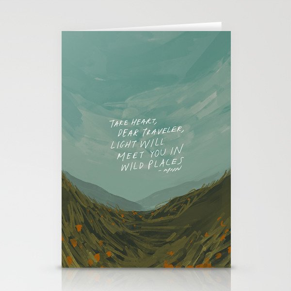 "Take Heart, Dear Traveller, Light Will Meet You In Wild Places." | Landscape Design Stationery Card Gallery Image 2