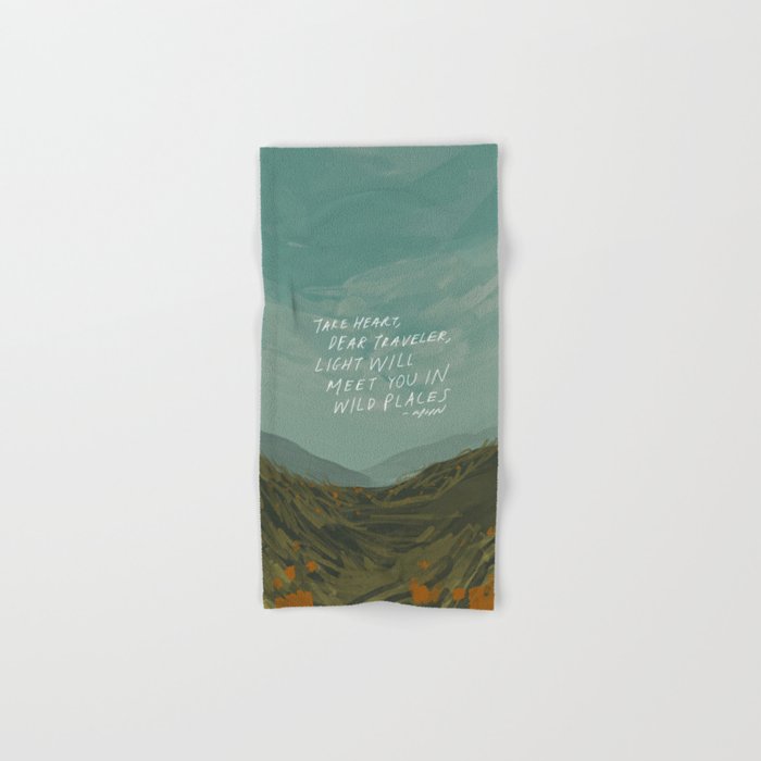 "Take Heart, Dear Traveller, Light Will Meet You In Wild Places." | Landscape Design Bath Towel Gallery Image 1