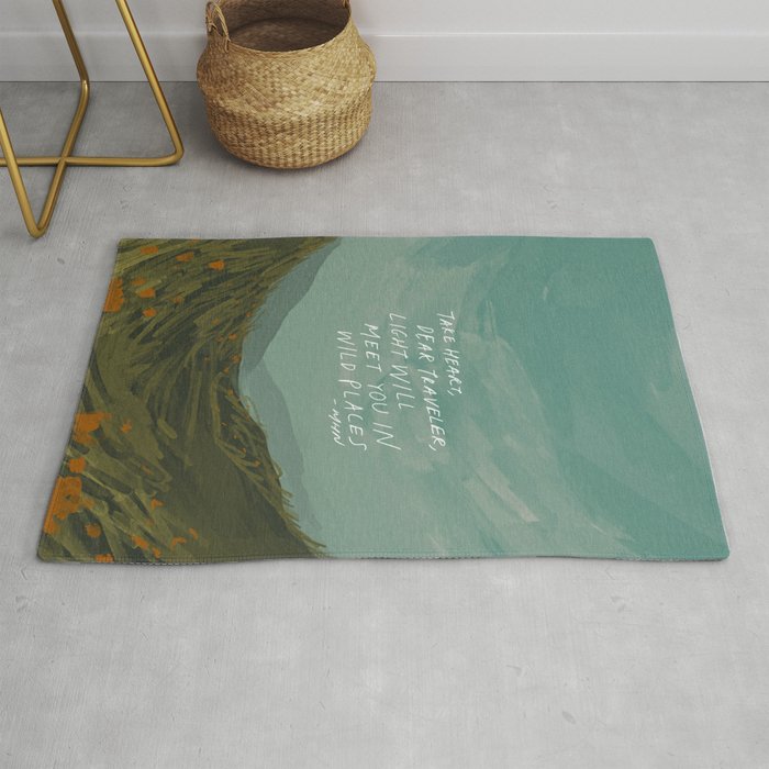 "Take Heart, Dear Traveller, Light Will Meet You In Wild Places." | Landscape Design Rug Gallery Image 1