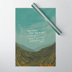 "Take Heart, Dear Traveller, Light Will Meet You In Wild Places." | Landscape Design Wrapping Paper Gallery Image 1