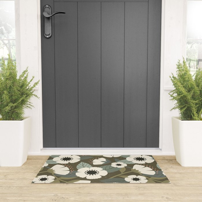 Flower Blossoms and Leaves Welcome Mat Gallery Image 3