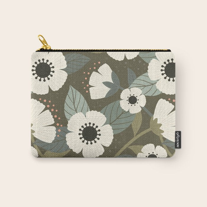 Flower Blossoms and Leaves Carry All Pouch Gallery Image 1