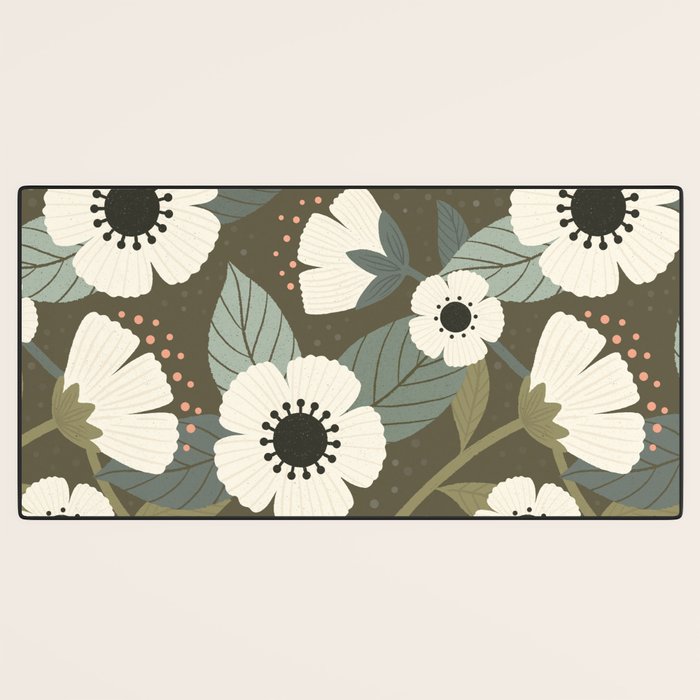 Flower Blossoms and Leaves Desk Mat Gallery Image 3