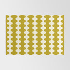 Wavy Stripes Ogee A-Go-Go Contemporary Pattern in Olive Yellow and Cream Rug Gallery Image 2