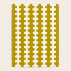 Wavy Stripes Ogee A-Go-Go Contemporary Pattern in Olive Yellow and Cream Poster Gallery Image 4
