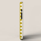 Wavy Stripes Ogee A-Go-Go Contemporary Pattern in Olive Yellow and Cream iPhone Case Gallery Image 2