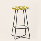 Wavy Stripes Ogee A-Go-Go Contemporary Pattern in Olive Yellow and Cream Stool Gallery Image 1