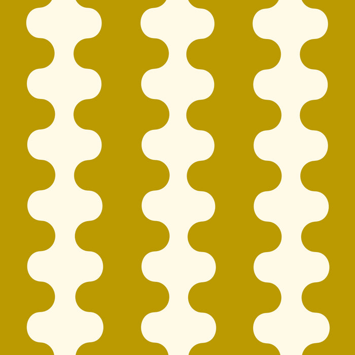 Wavy Stripes Ogee A-Go-Go Contemporary Pattern in Olive Yellow and Cream Coffee Mug Gallery Image 2