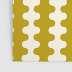 Wavy Stripes Ogee A-Go-Go Contemporary Pattern in Olive Yellow and Cream Poster Gallery Image 3