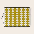 Wavy Stripes Ogee A-Go-Go Contemporary Pattern in Olive Yellow and Cream Laptop Sleeve Gallery Image 1