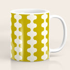 Wavy Stripes Ogee A-Go-Go Contemporary Pattern in Olive Yellow and Cream Coffee Mug Gallery Image 1