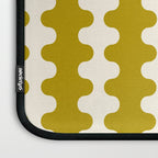 Wavy Stripes Ogee A-Go-Go Contemporary Pattern in Olive Yellow and Cream Laptop Sleeve Gallery Image 3