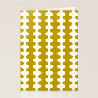 Wavy Stripes Ogee A-Go-Go Contemporary Pattern in Olive Yellow and Cream Stationery Card Gallery Image 2