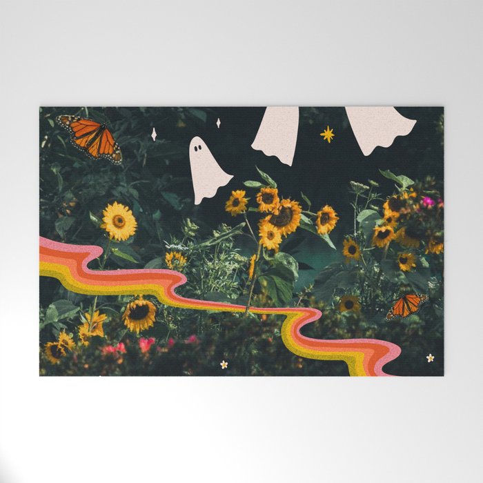 Autumn Sunflower Collage Welcome Mat Gallery Image 1