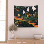 Autumn Sunflower Collage Wall Tapestry Gallery Image 2