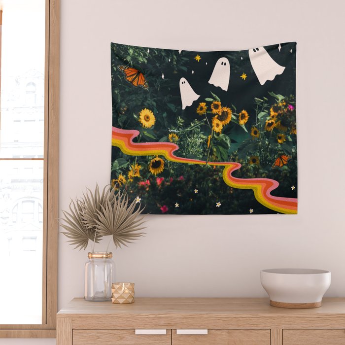 Autumn Sunflower Collage Wall Tapestry Gallery Image 2