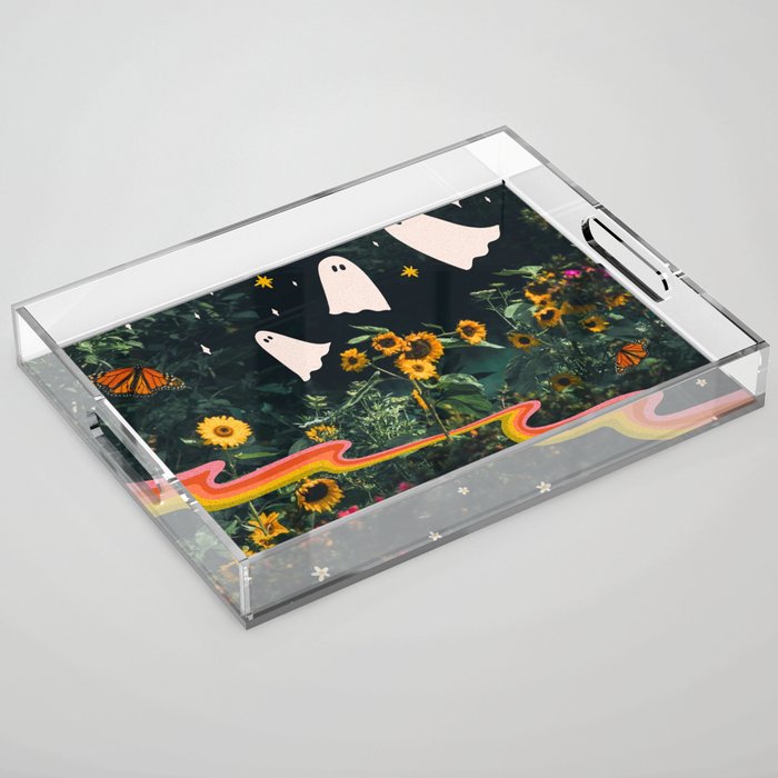 Autumn Sunflower Collage Acrylic Tray Gallery Image 1