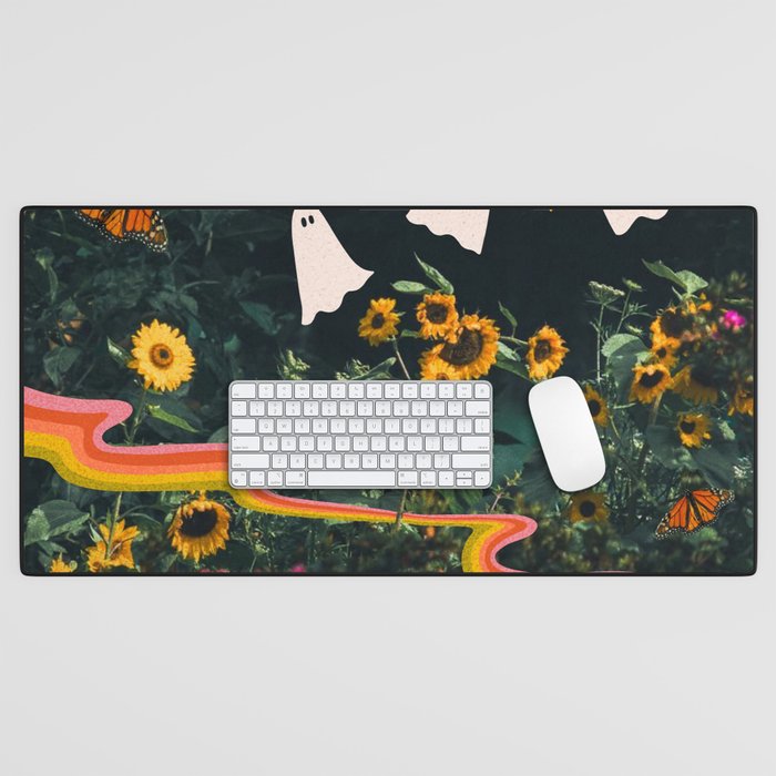 Autumn Sunflower Collage Desk Mat Gallery Image 1