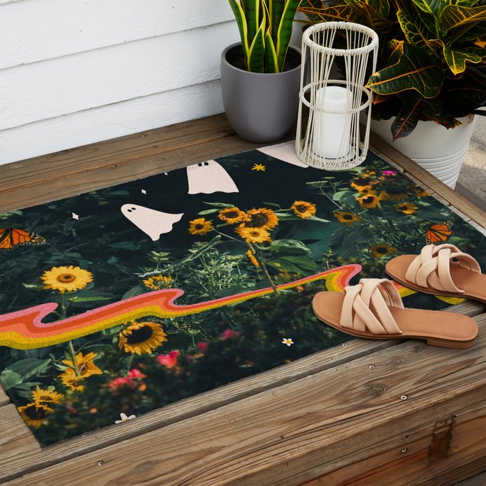 Autumn Sunflower Collage Outdoor Rug Gallery Image 2