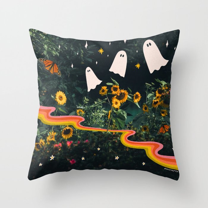 Autumn Sunflower Collage Throw Pillow Gallery Image 6