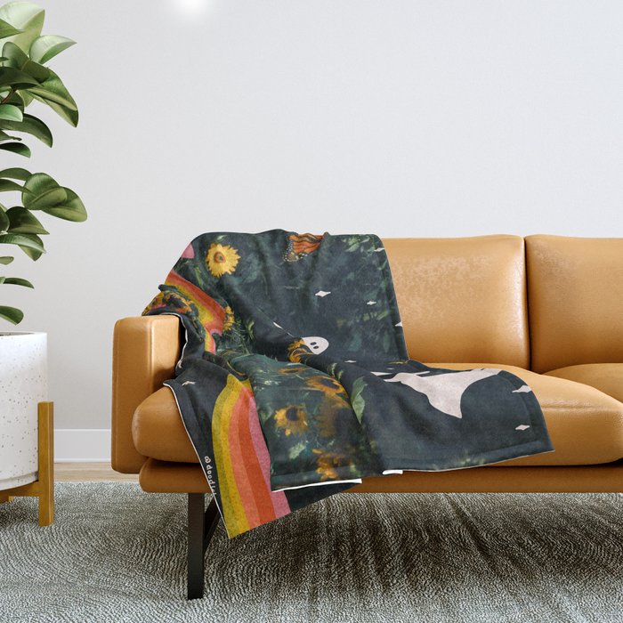 Autumn Sunflower Collage Throw Blanket Gallery Image 1