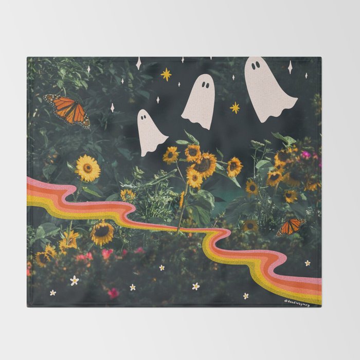Autumn Sunflower Collage Throw Blanket Gallery Image 2