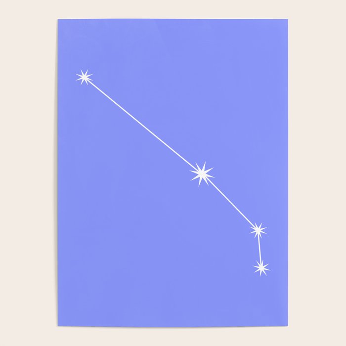 Aries Zodiac Star Constellation Line Art Pastel Purple Poster Gallery Image 4