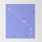 Aries Zodiac Star Constellation Line Art Pastel Purple Throw Blanket Gallery Image 2