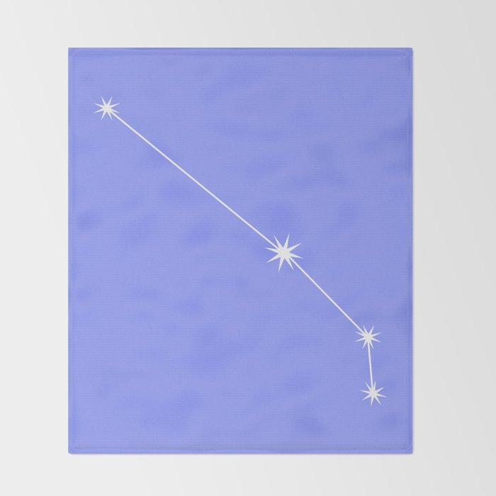 Aries Zodiac Star Constellation Line Art Pastel Purple Throw Blanket Gallery Image 2