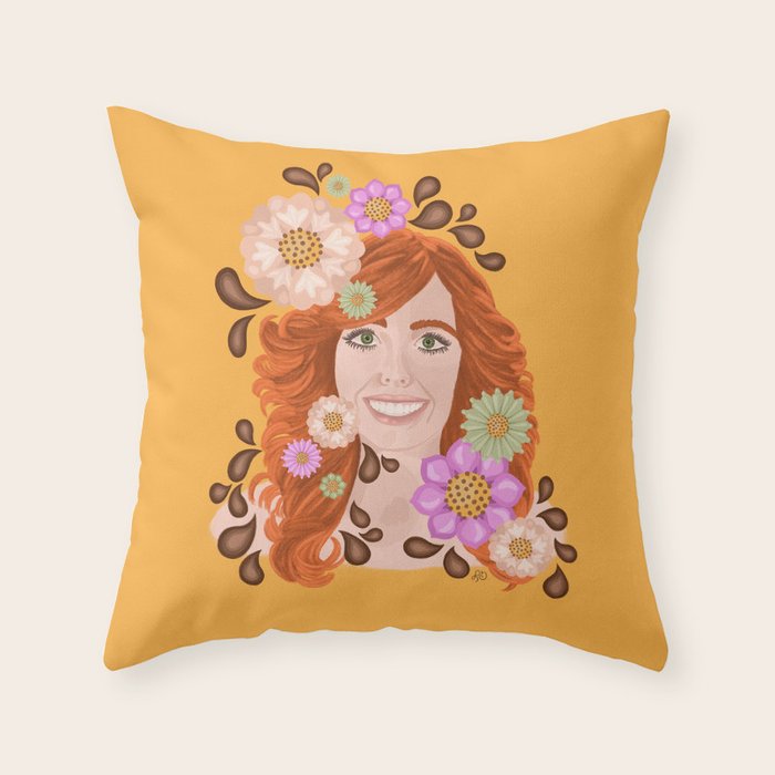 Vintage Beauty Retro Portrait Throw Pillow Gallery Image 6