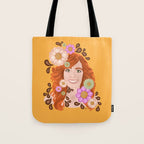 Vintage Beauty Retro Portrait Tote Bag Gallery Image 1