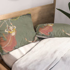 Antique Indian Painted Illustration The Swing Pillow Sham Gallery Image 2