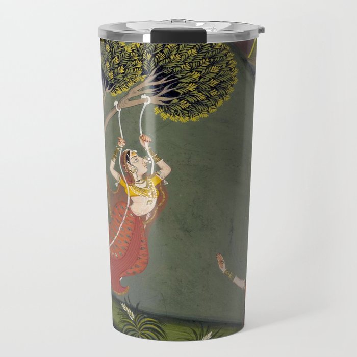 Antique Indian Painted Illustration The Swing Travel Mug Gallery Image 1