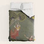 Antique Indian Painted Illustration The Swing Duvet Cover Gallery Image 6