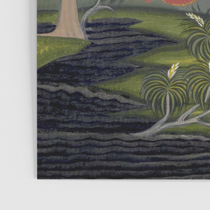 Antique Indian Painted Illustration The Swing Poster Gallery Image 3