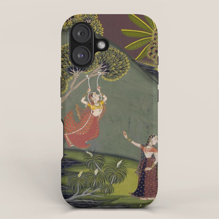 Antique Indian Painted Illustration The Swing iPhone Case Gallery Image 1