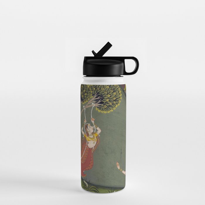 Antique Indian Painted Illustration The Swing Water Bottle Gallery Image 1