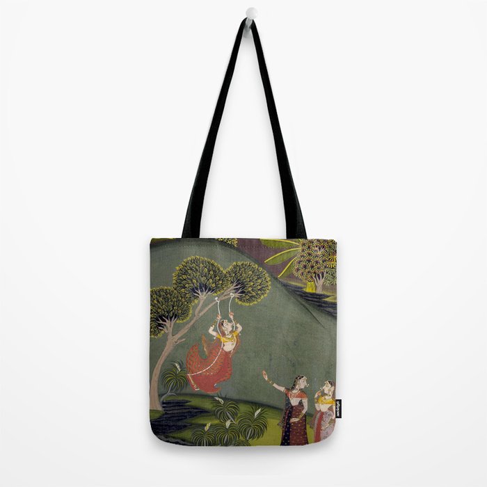 Antique Indian Painted Illustration The Swing Tote Bag Gallery Image 2