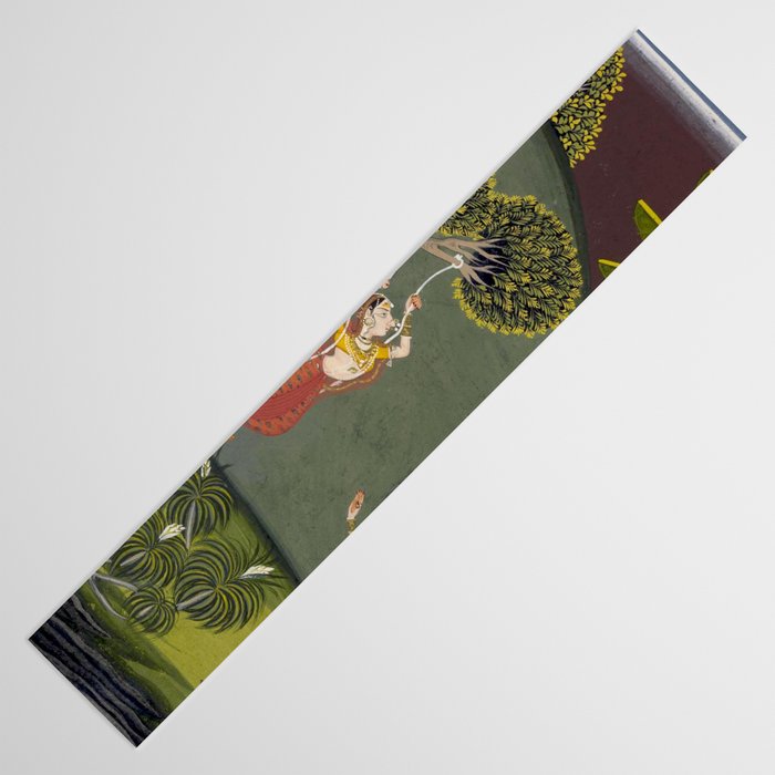 Antique Indian Painted Illustration The Swing Table Runner Gallery Image 3