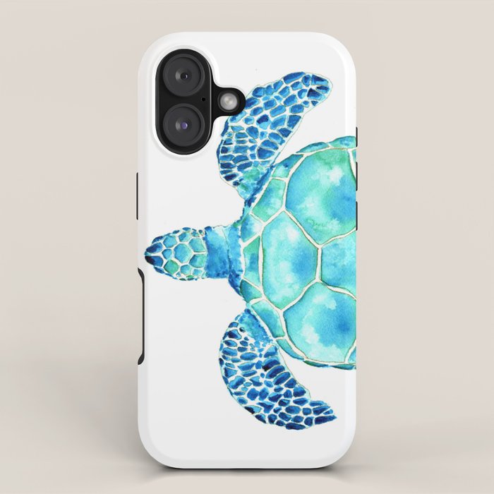 Coastal. Sea turtle. Watercolor. iPhone Case Gallery Image 1