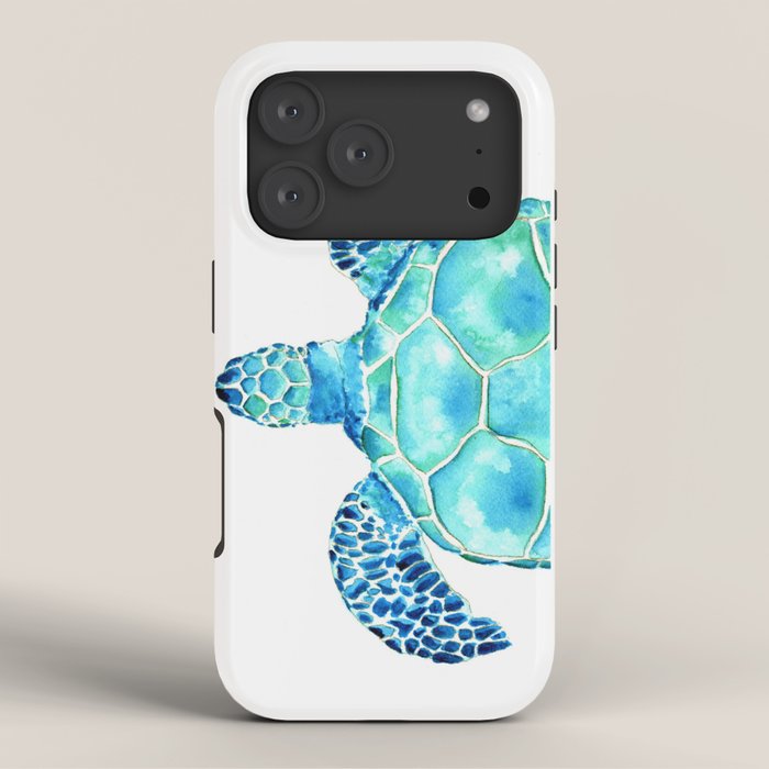 Coastal. Sea turtle. Watercolor. iPhone Case Gallery Image 3