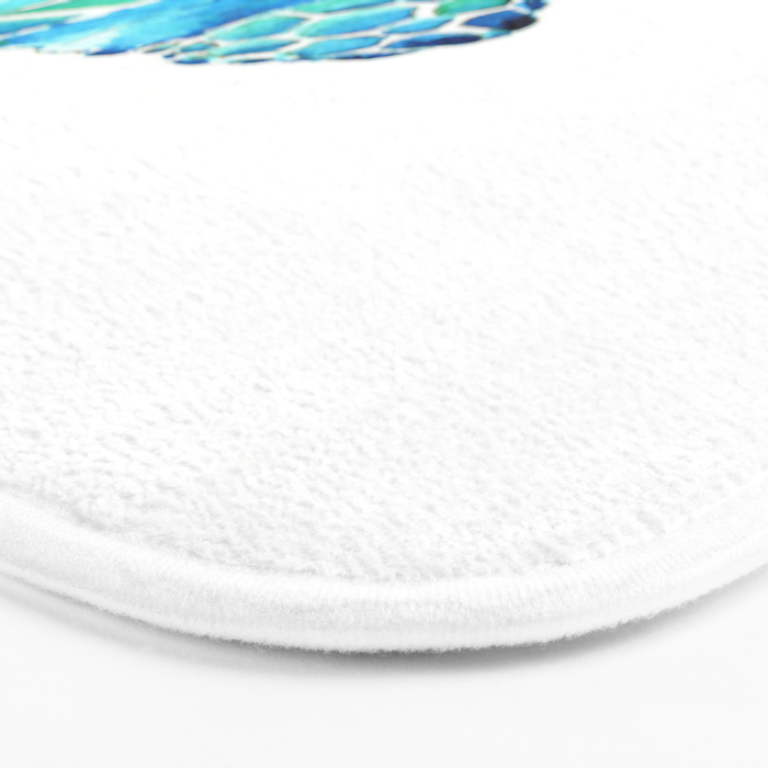 Coastal. Sea turtle. Watercolor. Bath Mat Gallery Image 3
