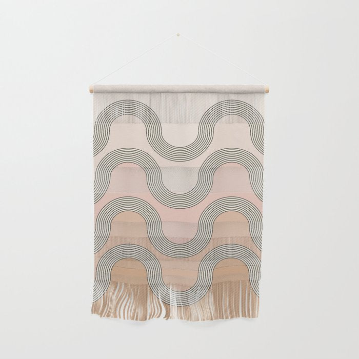 Mid Century Waves - Blush Pink Wall Hanging Gallery Image 1
