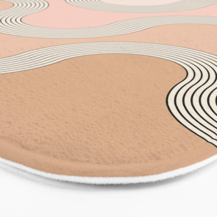 Mid Century Waves - Blush Pink Bath Mat Gallery Image 3