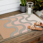 Mid Century Waves - Blush Pink Outdoor Rug Gallery Image 2
