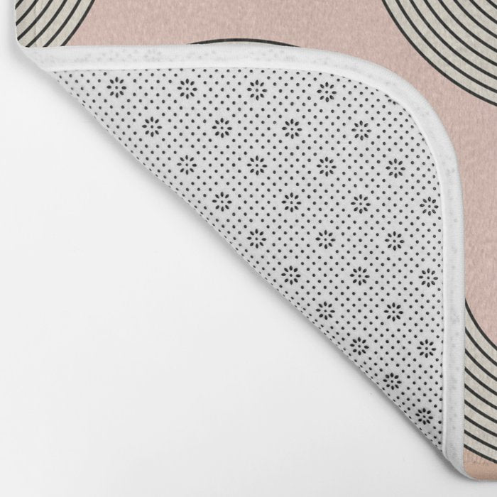 Mid Century Waves - Blush Pink Bath Mat Gallery Image 2
