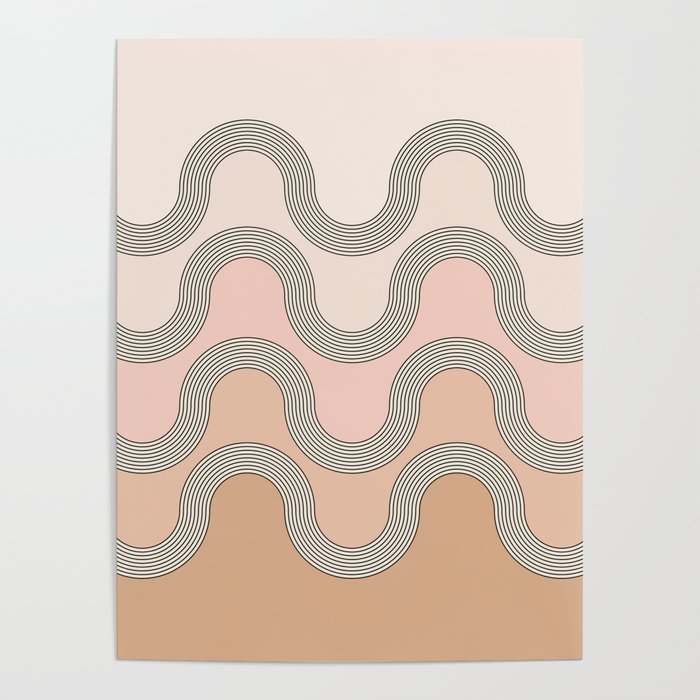 Mid Century Waves - Blush Pink Poster Gallery Image 4